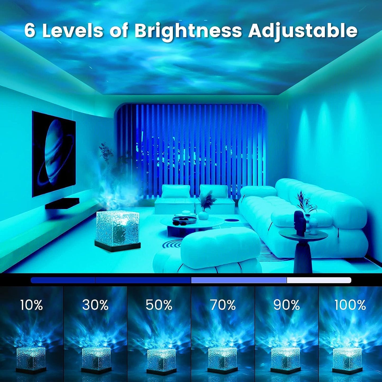 Rotating Water Ripple Night Light Aura Lamp