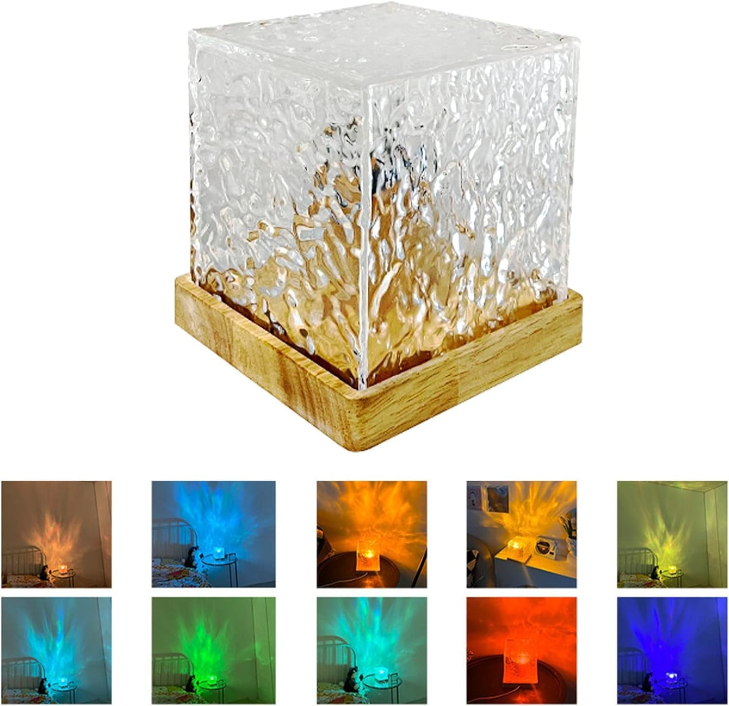 Rotating Water Ripple Night Light Aura Lamp